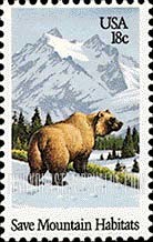 FindYourStampsValue: GRIZZLY BEAR - Wildlife Habitats Preservation