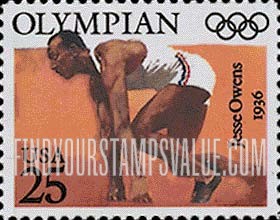 FindYourStampsValue: OLYMPIANS - Jesse Owens, 1936