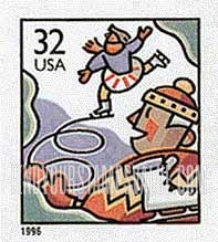 FindYourStampsValue: CHRISTMAS - Skaters, Self-adhesive Booklet stamp