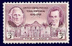 FindYourStampsValue: TEXAS CENTENNIAL - Sam Houston and Stephen F.Austin, the Alamo