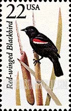 FindYourStampsValue: RED-WINGED BLACKBIRD - North American Wildlife
