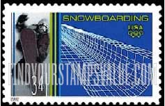 FindYourStampsValue: WINTER OLYMPICS - Snowboarding, Self-Adhesive stamp