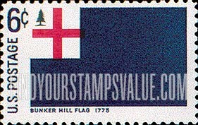 FindYourStampsValue: HISTORIC FLAGS - Bunker Hill, 1775