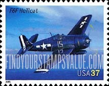 FindYourStampsValue: ADVANCES IN AVIATION - Grumman F6F Hellcat, Self-Adhesive stamp