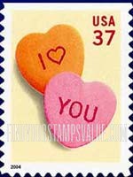 FindYourStampsValue: LOVE - Candy Hearts, Self-Adhesive Booklet stamp
