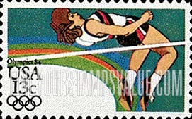 FindYourStampsValue: SUMMER OLYMPICS, LOS ANGELES 1984 - High jump