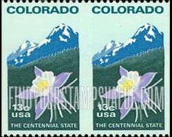 FindYourStampsValue: COLORADO STATEHOOD - Columbine and Rocky Mountains