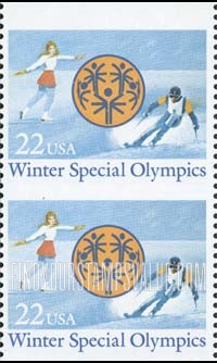 FindYourStampsValue: WINTER SPECIAL OLYMPICS - Ice Skater, Emblem, Skier