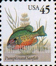 FindYourStampsValue: PUMPKINSEED SUNFISH - Flora and Fauna