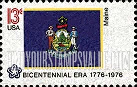 FindYourStampsValue: STATE FLAGS - Maine