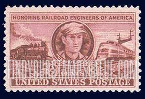 FindYourStampsValue: RAILROAD ENGINEERS - "Casey" Jones and Locomotives of 1900 and 1950