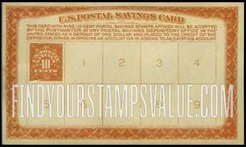 FindYourStampsValue: POSTAL SAVINGS - On deposit card