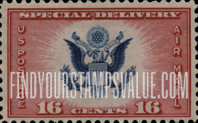 FindYourStampsValue: Air Post Special Delivery: Great Seal of United States