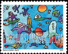 FindYourStampsValue: STAMPIN' THE FUTURE CHILDREN'S STAMP DESIGN CONTEST WINNERS - Picture by Zachary Canter, Self-Adhesive stamp