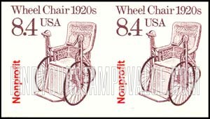 FindYourStampsValue: WHEEL CHAIR 1920s - Transportation Coil