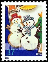 FindYourStampsValue: CHRISTMAS COOKIES - Snowmen, Self-Adhesive stamp