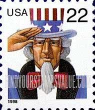 FindYourStampsValue: UNCLE SAM, Self-Adhesive Coil stamp