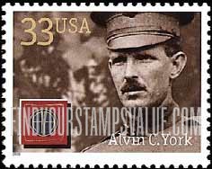 FindYourStampsValue: DISTINGUISHED SOLDIERS - Sergeant Alvin C. York