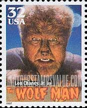 FindYourStampsValue: LON CHANEY, JR. AS THE WOLF MAN - Classic Movie Monsters