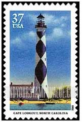 FindYourStampsValue: SOUTHEASTERN LIGHTHOUSES - Cape Lookout, North Carolina, Self-Adhesive stamp