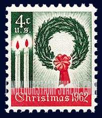 FindYourStampsValue: CHRISTMAS - Wreath and candles
