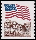 FindYourStampsValue: FLAG OVER MT. RUSHMORE, coil