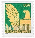 FindYourStampsValue: Eagle in Gold on Colored Background, Coil stamp