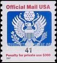 FindYourStampsValue: OFFICIAL MAIL - Great Seal, 41c, Coil Stamp