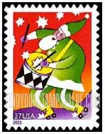 FindYourStampsValue: CHRISTMAS - Santa Claus with Drum, Self-Adhesive stamp