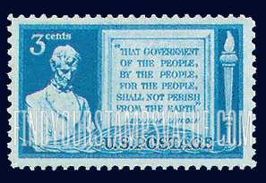 FindYourStampsValue: 85th ANNIVERSARY OF GETTYSBURG ADDRESS - Lincoln and Quotation from Gettysburg Address