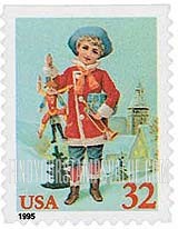 FindYourStampsValue: CHRISTMAS - Child Holding Jumping Jack, Self-Adhesive Stamp