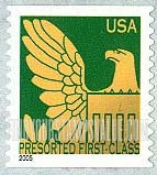 FindYourStampsValue: Eagle in Gold on Colored Background, Self-Adhesive Coil Stamp