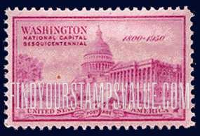 FindYourStampsValue: NATIONAL CAPITAL SESQUICENTENNIAL - United States Capitol