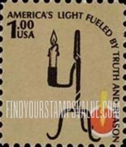 FindYourStampsValue: RUSH LAMP AND CANDLE HOLDER - Americana Issue