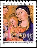FindYourStampsValue: CHRISTMAS - Madonna and Child, by Sano di Pietro, Self-adhesive Booklet stamp