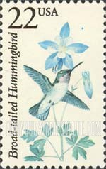 FindYourStampsValue: BROAD-TAILED HUMMINGBIRD - North American Wildlife