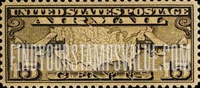 FindYourStampsValue: MAP OF U.S. AND TWO MAIL PLANES - 15c