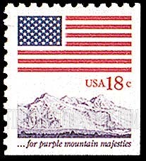 FindYourStampsValue: FLAG AND ANTHEM - Mountain, Booklet Stamp