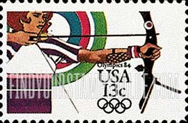 FindYourStampsValue: SUMMER OLYMPICS, LOS ANGELES 1984 - Archery