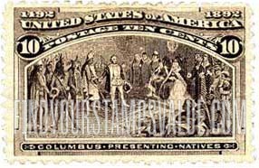 FindYourStampsValue: COLUMBIAN EXPOSITION ISSUE - Columbus presenting Natives
