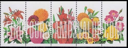 FindYourStampsValue: GARDEN FLOWERS, Booklet stamps