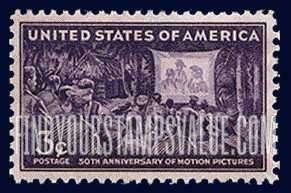 FindYourStampsValue: 50th ANNIVERSARY OF MOTION PICTURES