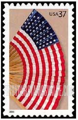 FindYourStampsValue: OLD GLORY - Modern Hand Fan, Self-Adhesive Booklet Stamp