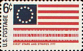 FindYourStampsValue: HISTORIC FLAGS - First Stars and Stripes, 1777