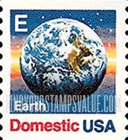 FindYourStampsValue: "E" AND EARTH, Coil Stamp
