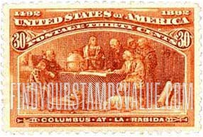 FindYourStampsValue: COLUMBIAN EXPOSITION ISSUE - Columbus at La Rabida