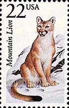 FindYourStampsValue: MOUNTAIN LION - North American Wildlife