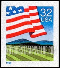FindYourStampsValue: FLAG OVER FIELD, Self-adhesive Booklet stamp