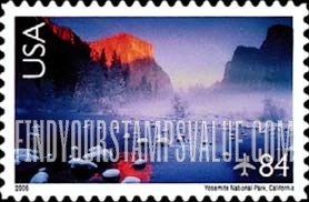 FindYourStampsValue: SCENIC AMERICAN LANDSCAPES - YOSEMITE NATIONAL PARK, Self-adhesive Stamp