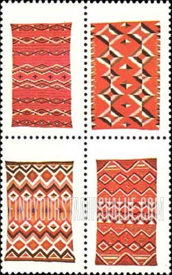 FindYourStampsValue: AMERICAN FOLK ART SERIES: Navajo Art - Black Color Omitted Error